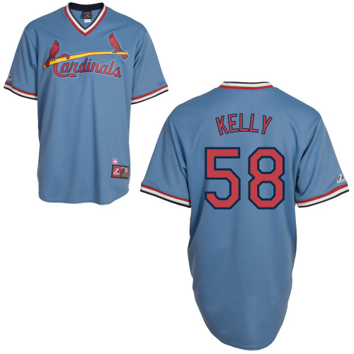 Joe Kelly #58 MLB Jersey-St Louis Cardinals Men's Authentic Blue Road Cooperstown Baseball Jersey